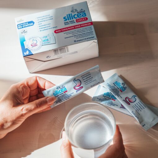 Silicea Mag-Tarm DIREKT blandas i vatten – naturlig kiselgel vid halsbränna och gaser