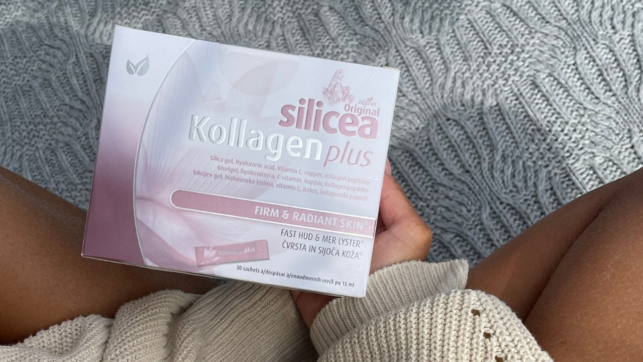 Förpackning med Original Silicea Kollagen Plus i handen