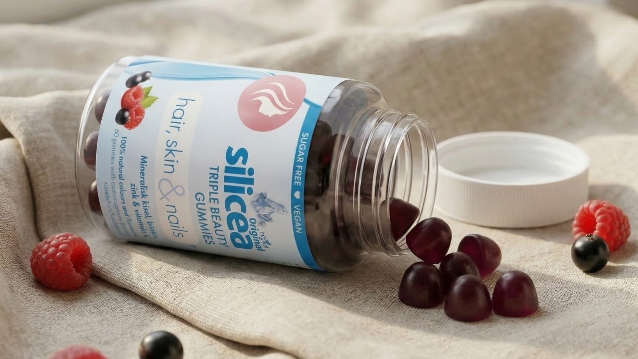 Original Silicea Triple Beauty Gummies med hallon och svarta vinbär